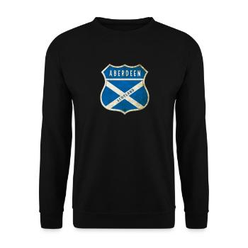 Aberdeen Schottland Wappen Flaggen Design - Unisex Pullover - Schwarz - Vorne - Alina (178cm) & Michal (187cm)