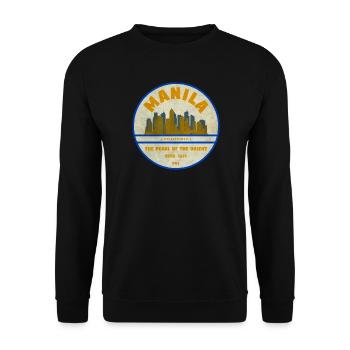 Manila Skyline – Perle des Orients - Unisex Pullover - Schwarz - Vorne - Alina (178cm) & Michal (187cm)
