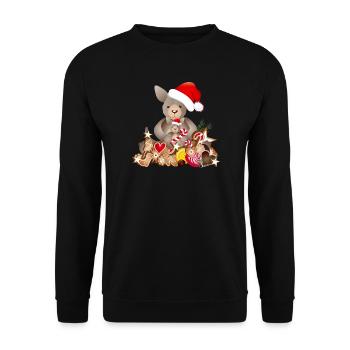kangourou doux pour Noël avec chapeau de Noël - Sweat-shirt Unisexe - noir - Devant - Alina (178cm) & Michal (187cm)