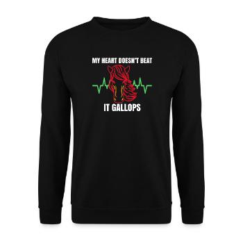 Étalons Chevaux Déclaration galop Chevaux islandais - Sweat-shirt Unisexe - noir - Devant - Alina (178cm) & Michal (187cm)