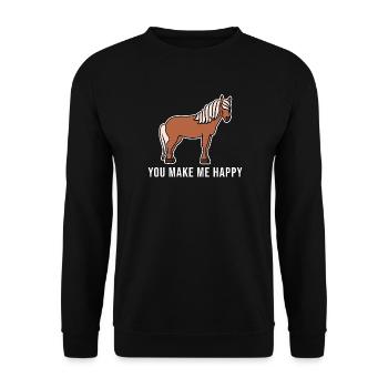 Icelandic Horses Statement Horse Love Cool Horses - Unisex Sweatshirt - black - Front - Alina (178cm) & Michal (187cm)
