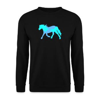 Cool Pferde Pferdenarr Islandpferde Pferdeliebe - Unisex Pullover - Schwarz - Vorne - Alina (178cm) & Michal (187cm)