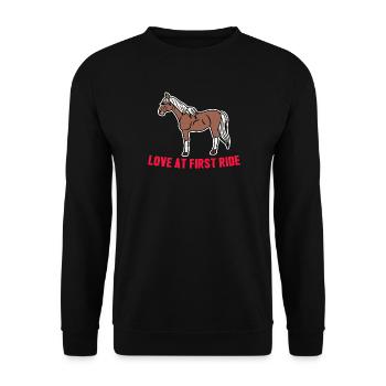Cheval islandais cool Déclaration Amour de cheval - Sweat-shirt Unisexe - noir - Devant - Alina (178cm) & Michal (187cm)