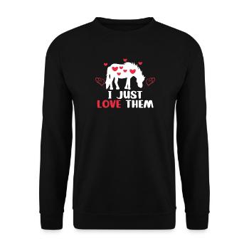 Icelandic Horses Heart Statement Horse Love Horse Fan - Unisex Sweatshirt - black - Front - Alina (178cm) & Michal (187cm)