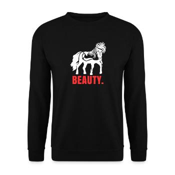 Icelandic horses horses saying horse love horse lover - Unisex Sweatshirt - black - Front - Alina (178cm) & Michal (187cm)