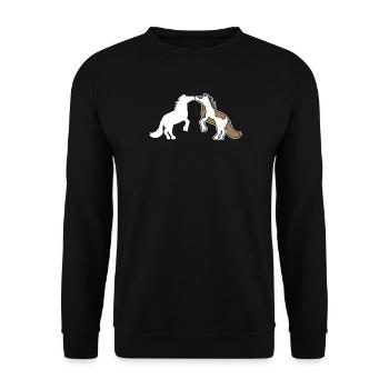 Cool Horses Horse Love Icelandic Horses Gallop - Unisex Sweatshirt - black - Front - Alina (178cm) & Michal (187cm)