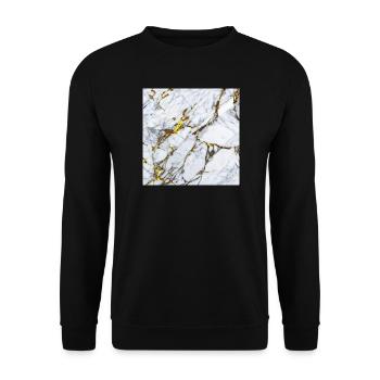 Marble White Gold Texture - Unisex Sweatshirt - black - Front - Alina (178cm) & Michal (187cm)