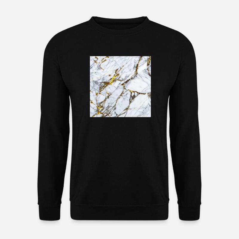 Marble White Gold Texture - Unisex Sweatshirt - black