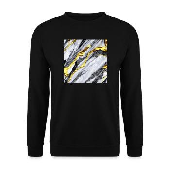 Marble gold structure - Unisex Sweatshirt - black - Front - Alina (178cm) & Michal (187cm)