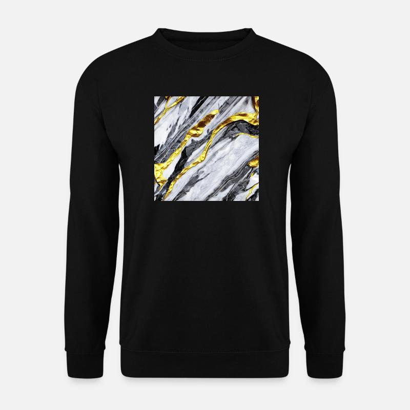 Marmorgold Struktur - Unisex Pullover - Schwarz
