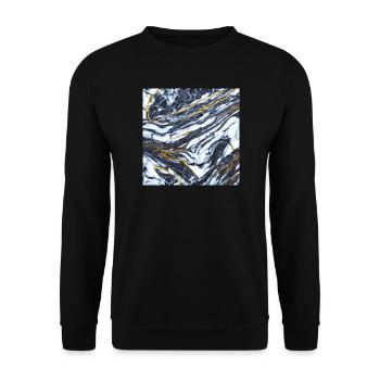 Marble meets gold Marble gold texture - Unisex Sweatshirt - black - Front - Alina (178cm) & Michal (187cm)