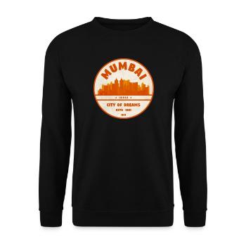 Mumbai City of Dreams Emblem - Unisex Pullover - Schwarz - Vorne - Alina (178cm) & Michal (187cm)