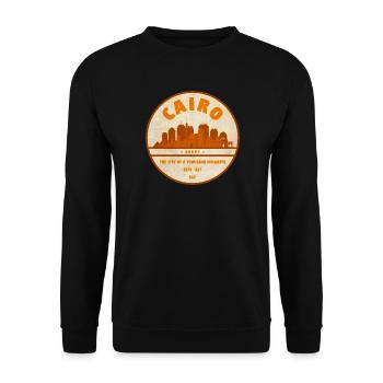Emblème de silhouette rétro de la ville du Caire - Sweat-shirt Unisexe - noir - Devant - Alina (178cm) & Michal (187cm)