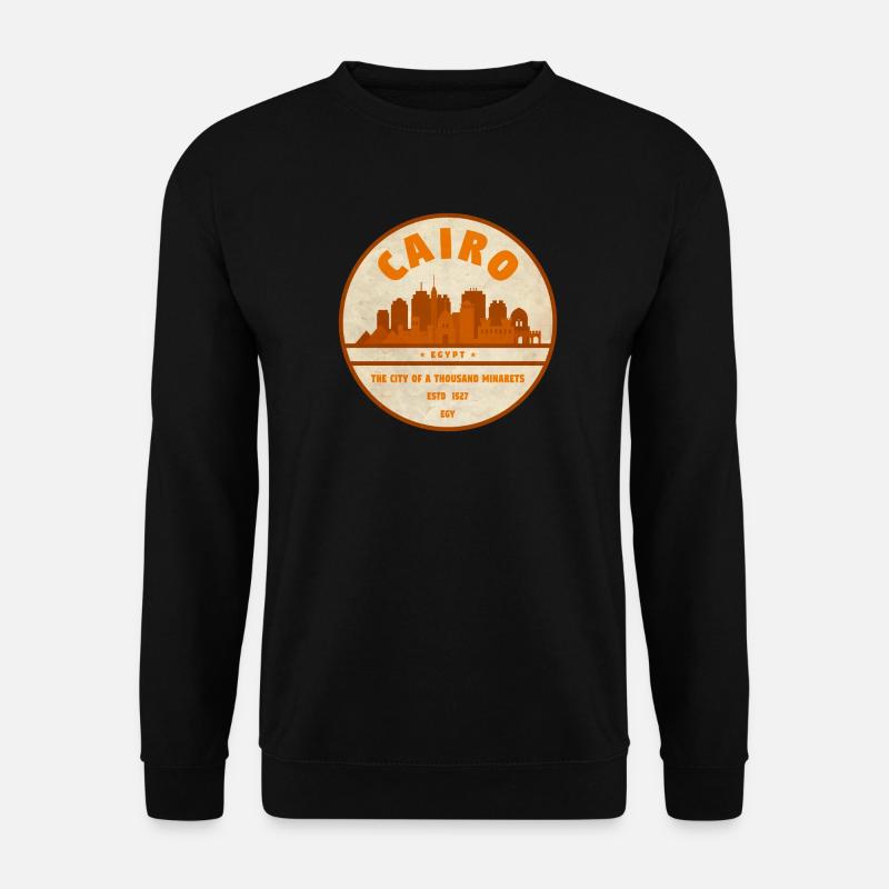 Kairo Retro Stadtsilhouette Badge - Unisex Pullover - Schwarz