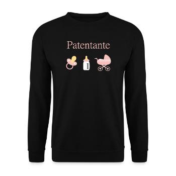 Patentante Geburt Mädchen Taufe - Unisex Pullover - Schwarz - Vorne - Alina (178cm) & Michal (187cm)