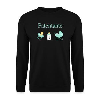 Patentante Taufe Geburt Junge - Unisex Pullover - Schwarz - Vorne - Alina (178cm) & Michal (187cm)