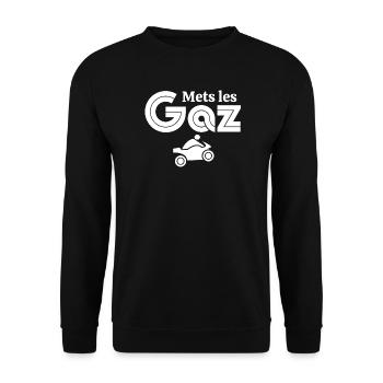 moto, fan de moto, motard - Sweat-shirt Unisexe - noir - Devant - Alina (178cm) & Michal (187cm)