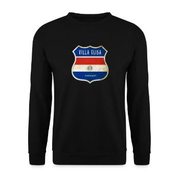 Villa Elisa Paraguay coat of arms flag design - Unisex Sweatshirt - black - Front - Alina (178cm) & Michal (187cm)