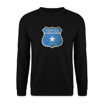 Berbera Somalia Wappen Flaggen Design - Unisex Pullover - Schwarz - Vorne - Alina (178cm) & Michal (187cm)