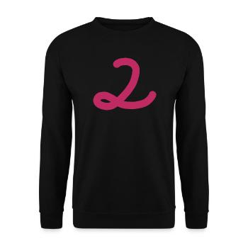 2 Number two pink number pink - Unisex Sweatshirt - black - Front - Alina (178cm) & Michal (187cm)