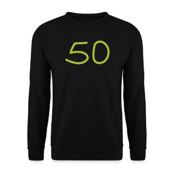 50th birthday fifty number green - Unisex Sweatshirt - black - Front - Alina (178cm) & Michal (187cm)