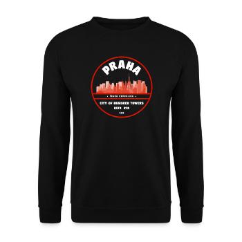 Praha Skyline Seal - Unisex Sweatshirt - black - Front - Alina (178cm) & Michal (187cm)