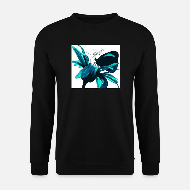 Imprimé fleur magique turquoise - Sweat-shirt Unisexe - noir