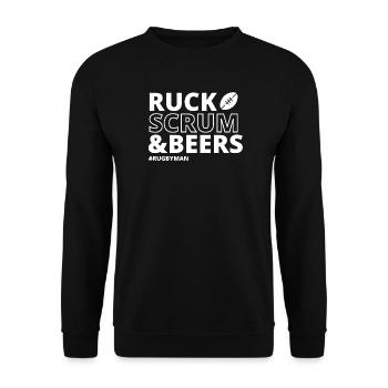 Rugby, Rugby-Sport, Rugby-Humor - Unisex Pullover - Schwarz - Vorne - Alina (178cm) & Michal (187cm)