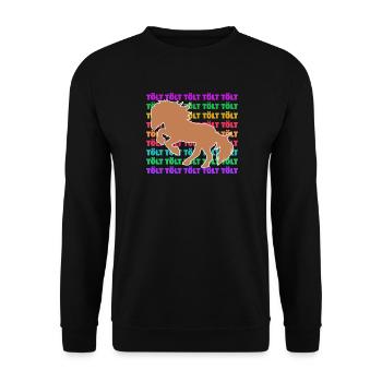Islandpferde Tölt Spruch Pferde Pferdeliebe - Unisex Pullover - Schwarz - Vorne - Alina (178cm) & Michal (187cm)
