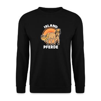 Islandpferde Spruch Pferdefan Pferde Pferdeliebe - Unisex Pullover - Schwarz - Vorne - Alina (178cm) & Michal (187cm)