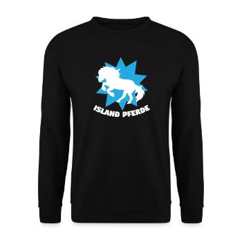 Islandpferde Tölt Galopp Trab Pferde Spruch Pferde - Unisex Pullover - Schwarz - Vorne - Alina (178cm) & Michal (187cm)