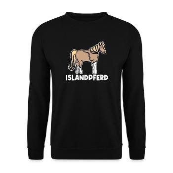 Islandpferde Pferde Pferdefan Stute Fohlen Spruch - Unisex Pullover - Schwarz - Vorne - Alina (178cm) & Michal (187cm)