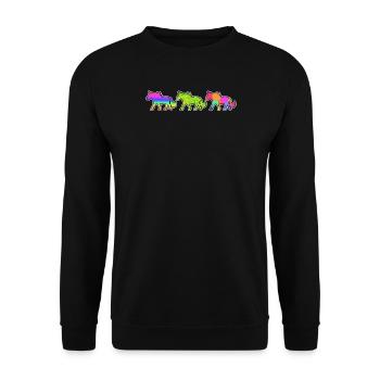 Pferde Galopp Fohlen Islandpferde Pferdeliebe - Unisex Pullover - Schwarz - Vorne - Alina (178cm) & Michal (187cm)