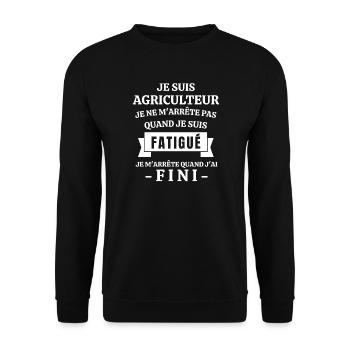 agriculteur, agriculture, je suis agriculteur - Sweat-shirt Unisexe - noir - Devant - Alina (178cm) & Michal (187cm)