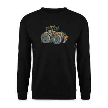 Tractor String Lights Farmer Christmas Gift - Unisex Sweatshirt - black - Front - Alina (178cm) & Michal (187cm)