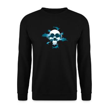 Skull & Scuba Diving - Unisex Sweatshirt - black - Front - Alina (178cm) & Michal (187cm)
