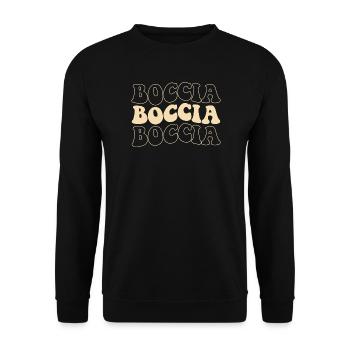 Bocciaspieler Bekleidung mit Boccia Kugeln Boccia - Unisex Pullover - Schwarz - Vorne - Alina (178cm) & Michal (187cm)