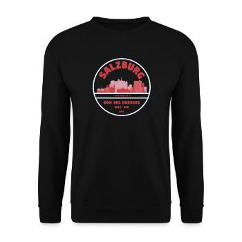 Salzburg Skyline Stamp Vintage - Unisex Sweatshirt - black - Front - Alina (178cm) & Michal (187cm)