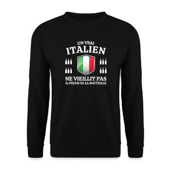 Italie, italien, je suis italien - Sweat-shirt Unisexe - noir - Devant - Alina (178cm) & Michal (187cm)