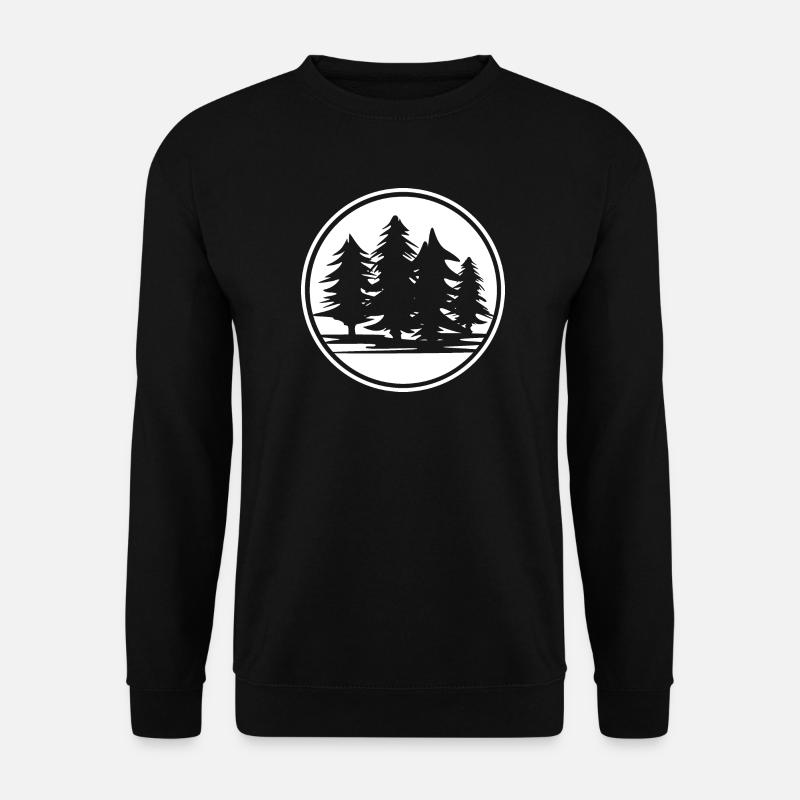 Tannenbaum Wald Bäume Logo icon Symbol Grafik - Unisex Pullover - Schwarz
