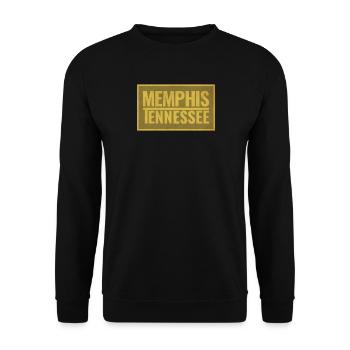 Memphis Tennessee Retro Schrift - Unisex Pullover - Schwarz - Vorne - Alina (178cm) & Michal (187cm)
