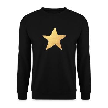 Stern Gold Weihnachten Symbol Luxus Deko exklusiv - Unisex Pullover - Schwarz - Vorne - Alina (178cm) & Michal (187cm)