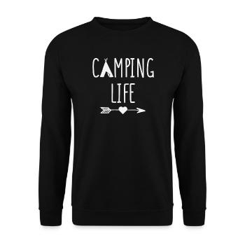 Camping Life - Unisex Sweatshirt - black - Front - Alina (178cm) & Michal (187cm)
