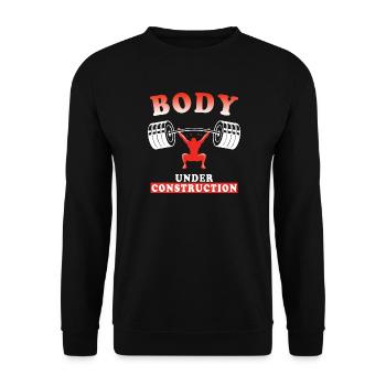 Body Under Construction - text for Bodybuilders - Unisex Sweatshirt - black - Front - Alina (178cm) & Michal (187cm)