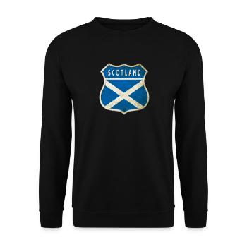 Schottland Wappen Flaggen Design - Unisex Pullover - Schwarz - Vorne - Alina (178cm) & Michal (187cm)