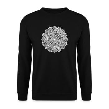 Mandala - Unisex Pullover - Schwarz - Vorne - Alina (178cm) & Michal (187cm)