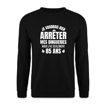 anniversaire 85 ans, anniversaire - Sweat-shirt Unisexe - noir - Devant - Alina (178cm) & Michal (187cm)