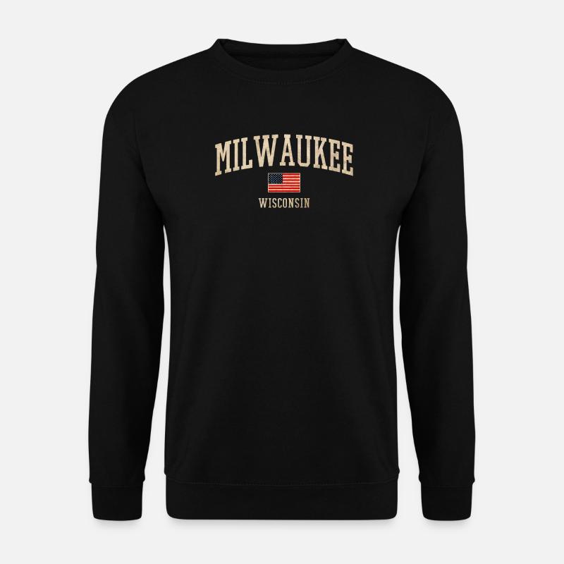 Milwaukee Wisconsin Vintage Banner - Unisex Pullover - Schwarz
