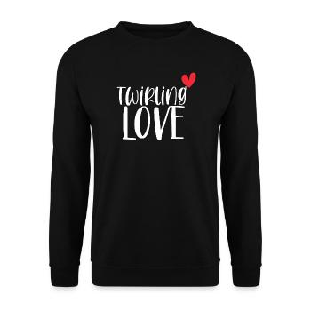 Twirling Love Baton Sport Gift - Unisex Sweatshirt - black - Front - Alina (178cm) & Michal (187cm)
