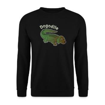 Dogodile Dog Crocodile Design - Unisex Sweatshirt - black - Front - Alina (178cm) & Michal (187cm)